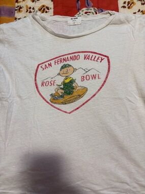Re/Done Kids "San Fernando Valley Rose Bowl" Graphic Baby Tee - White